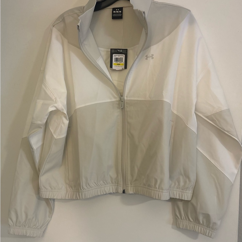 Under Armour Women's Two-Tone Light Gray & White Bomber Jacket